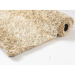 UnAmourDeTapis Tapis shaggy 90x160 rectangle fait main crème motif uni MALAIDORY pas cher