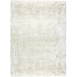 UnAmourDeTapis Tapis shaggy 140x200 rectangle fait main blanc motif uni ADORE 2