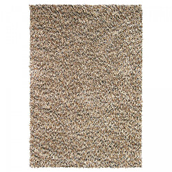 UnAmourDeTapis Tapis shaggy 170x240 rectangle tissé crème en laine motif faux uni ROCKS