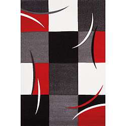 un amour de tapis tapis salle à manger 240x340 tissé rouge rectangle motif damier LYN8 COMMA