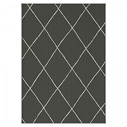 UnAmourDeTapis Tapis extérieur 200x290 tissé kilim noir et blanc ENANTA 2