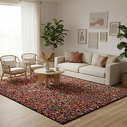 UnAmourDeTapis Tapis Salon 200 x 290 cm, Multicolore, Coton Tissé Main Pour Un Toucher Naturel, Structure En Relief