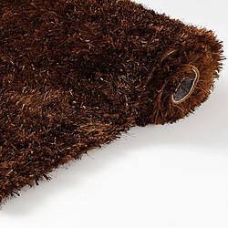 Avis UnAmourDeTapis Tapis shaggy 90x160 rectangle fait main marron motif uni MALAIDORY