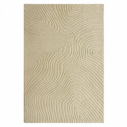 UnAmourDeTapis Tapis Salon 160 x 230 cm Beige, Laine chaleureuse, VYTA, motif abstrait en relief, design graphique