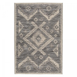 UnAmourDeTapis tapis chambre 80x150 tissé noir et écrème rectangle motif abstrait HIERE 3
