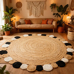 UnAmourDeTapis Tapis rond 80x80 rond JT RONDI Ecru , tapis jute artisanal