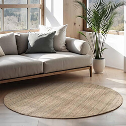 UnAmourDeTapis Tapis rond 200 x 200-cm, forme ronde, jute authentique, motif uni, structure relief