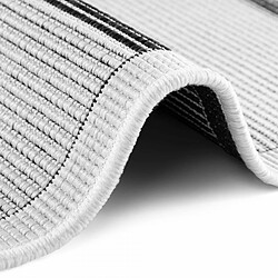 Avis UnAmourDeTapis Tapis exterieur 160 x 160-cm, blanc, noir, forme ronde élégante, géométrique kilim, SVENTI