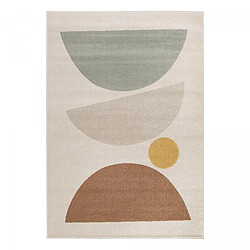 UnAmourDeTapis tapis grand salon 120x170 tissé crème rectangle motif géométrique STREETA