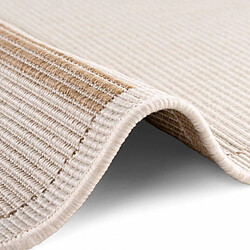 Avis UnAmourDeTapis Tapis exterieur 160 x 160-cm, beige, marron, forme rond, kilim géométrique, idéal terrasse