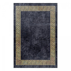 UnAmourDeTapis Tapis orient 160x230 rectangle noir et beige tissé motifs orientaux HUSLIA