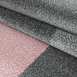 UnAmourDeTapis tapis entrée 80x150 tissé rose et gris rectangle motif géométrique KARLUK pas cher