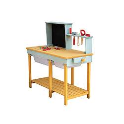 Home Deluxe Etabli en bois TOOL - Bleu