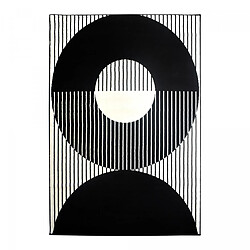 UnAmourDeTapis tapis chambre 80x150 tissé noir et blanc rectangle motif géométrique LYN1 VINILO