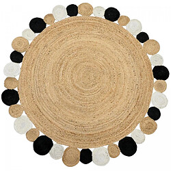 UnAmourDeTapis Tapis rond 80x80 rond JT RONDI Ecru , tapis jute artisanal