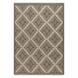 un amour de tapis Tapis extérieur 120x170 tissé kilim maron et gris ZEPHYR 2