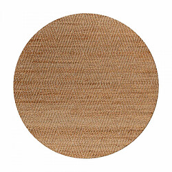 un amour de tapis Tapis rond Ø100cm en jute tissé main LYN47 JUTE A Beige motif uni