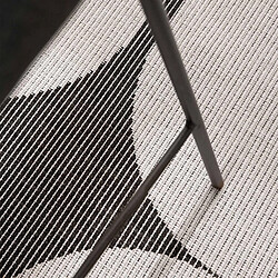 UnAmourDeTapis Tapis exterieur 160 x 160-cm, blanc, noir, forme ronde élégante, géométrique kilim, SVENTI pas cher