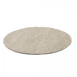 Avis UnAmourDeTapis tapis salon Ø120cm tissé beige rond motif uni ALEGRIA