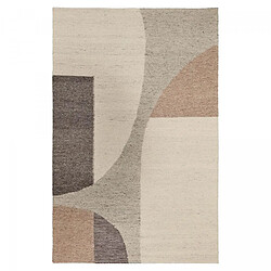 un amour de tapis Tapis kilim 160x260 rectangle fait main en laine beige et gris