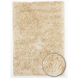 Avis UnAmourDeTapis Tapis shaggy 90x160 rectangle fait main crème motif uni MALAIDORY