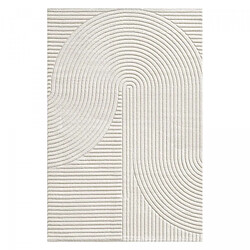 UnAmourDeTapis tapis salle de réception 160x230 tissé crème rectangle motif simple LYN9 B