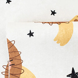 Acheter UnAmourDeTapis Tapis enfant 120x160 tissé marron et jaune motif animaux CELESTA 2