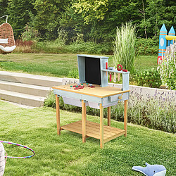 Home Deluxe Etabli en bois TOOL - Bleu