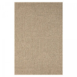 un amour de tapis Tapis extérieur intérieur rond Ø80 LYN13 REZA aspect jute motif arc-en-ciel ton sur ton