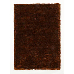 UnAmourDeTapis Tapis shaggy 200x290 rectangle fait main marron motif uni PRESTIGE
