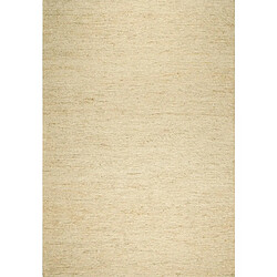 un amour de tapis Tapis kilim 170x240 rectangle fait main en chanvre ivoire motif uni LOOK 601