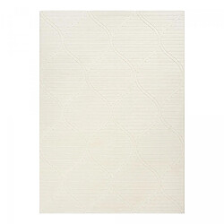 UnAmourDeTapis Tapis intérieur extérieur 120x160 en relief LYN14 TENDIA Crème ton sur ton