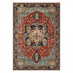 un amour de tapis Tapis oriental 120x160 rectangle rouge et bleu tissé motif ancestral ONATA 1