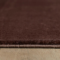 Acheter UnAmourDeTapis Tapis rond de chambre Ø120cm tissé marron rond motif uni ANVIK