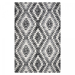 UnAmourDeTapis Tapis extérieur 150x220 tissé kilim gris et noir SANDRINE