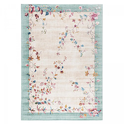 UnAmourDeTapis tapis salle à manger 160x230 tissé rose et bleu rectangle motif floral VIVACE 7