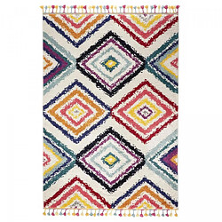 UnAmourDeTapis Tapis berbère 200x290 tissé motifs ethno-chic LYN5 DOROTEA rouge et bleu