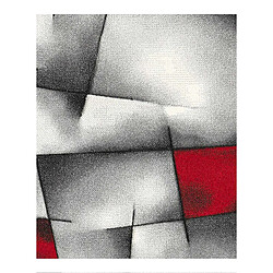Acheter UnAmourDeTapis tapis accueil 140x140 tissé rouge carré motif géométrique LYN8 ULTIMA