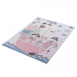 UnAmourDeTapis Tapis enfant 80x150 rectangle tissé crème PIRATOJI pas cher