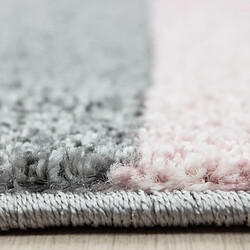 Avis UnAmourDeTapis tapis entrée 80x150 tissé rose et gris rectangle motif géométrique KARLUK