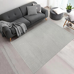 UnAmourDeTapis Grand tapis intérieur extérieur 240x340 en relief LYN14 ARC6EL Gris ton sur ton