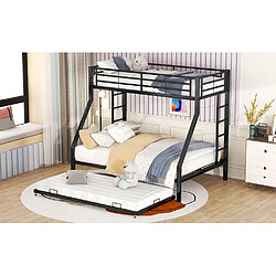 Acheter Blossom Paris Lit superposé métal 90/140x200 noir avec lit escamotable et double échelle