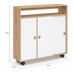 Idmarket ARMOIRE D'APPOINT TOMI BL/B pas cher