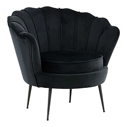 Paris Prix Fauteuil Coquillage en Velours Calais 83cm Noir