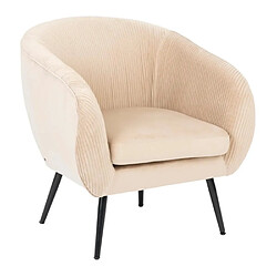 Atmosphera Fauteuil velours design - Beige