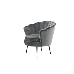 Acheter Paris Prix Fauteuil coquillage velours - Gris foncé