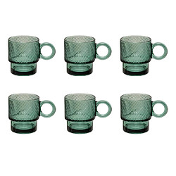 Secret De Gourmet Lot de 6 Mugs en Verre Lorène 30cl Émeraude