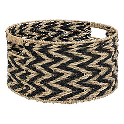 Atmosphera Lot de 3 Paniers en Roseau Angie 38cm Noir & Naturel