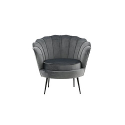 Paris Prix Fauteuil coquillage velours - Gris foncé
