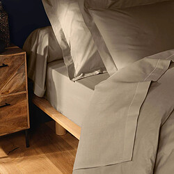 Avis Douceur D'Interieur Drap Housse Lina 180x200cm Sable